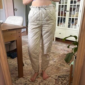 Future Collective Quilted Cream joggers